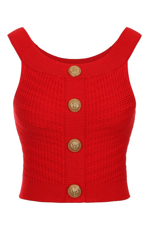 Топ из вискозы Balmain EF0AB426/KI42 Красный EF0AB426/KI42