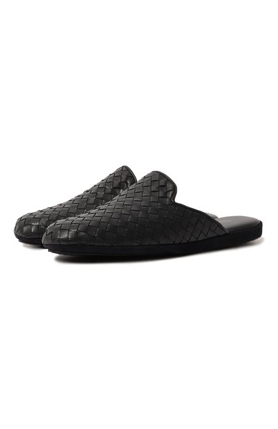 Домашние кожаные туфли HOMERS AT HOME темно-синего цвета по цене 23650 руб., арт. 16097/NAPPA, фото 1 Домашние кожаные туфли HOMERS AT HOME, арт. 16097/NAPPA, фото 1