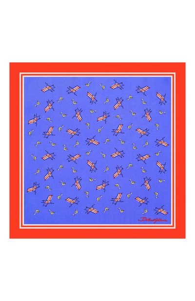 Шелковый платок DOLCE & GABBANA синего цвета по цене 15600 руб., арт. GR412E/G0T29, фото 3 Шелковый платок DOLCE & GABBANA, арт. GR412E/G0T29, фото 3