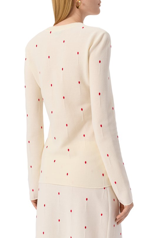 Хлопковый пуловер Bottega Veneta 824241/V5BG0 Кремовый  824241/V5BG0 Фото 4