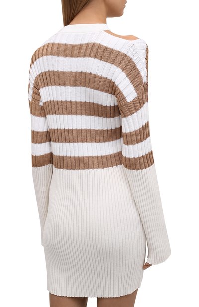 Платье из вискозы BALMAIN кремового цвета по цене 214500 руб., арт. XF1RF020/KB20, фото 4 Платье из вискозы BALMAIN, арт. XF1RF020/KB20, фото 4