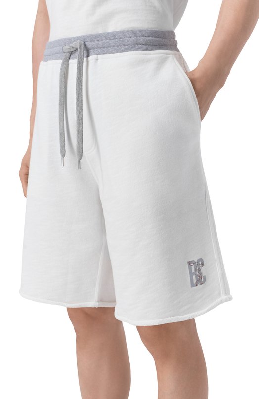 Шорты из хлопка и льна Brunello Cucinelli MR8313375G Белый  MR8313375G Фото 3