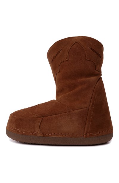 Замшевые полусапоги cowboy embroidery INUIKII коричневого цвета по цене 39950 руб., арт. 75101-067, фото 4 Замшевые полусапоги cowboy embroidery INUIKII, арт. 75101-067, фото 4