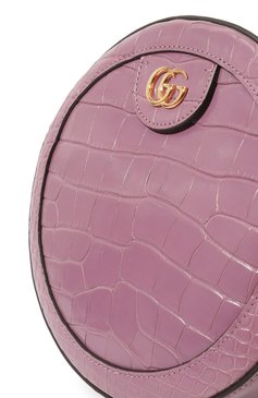 Женская сумка ophidia gg mini GUCCI сиреневого цвета, арт. 550618 EV40G | Фото 3 (Сумки-технические: Сумки через плечо; Материал: Экзотическая кожа, Натуральная кожа; Материал сплава: Проставлено; Размер: mini; Ремень/цепочка: На ремешке; Драгоценные камни: Проставлено)