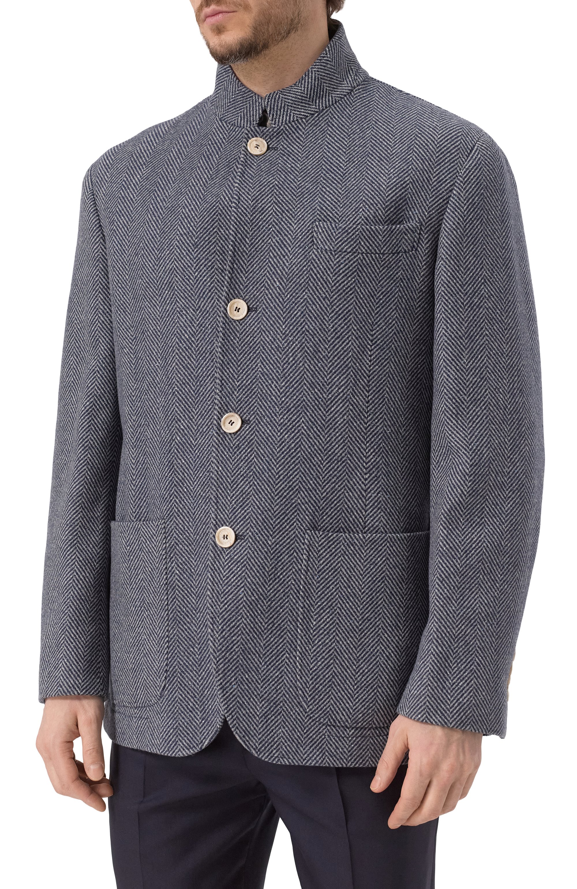 Куртка из шерсти и шелка BRUNELLO CUCINELLI синего цвета по цене 416500 руб., арт. MY4436265, фото 3 Куртка из шерсти и шелка BRUNELLO CUCINELLI, арт. MY4436265, фото 3