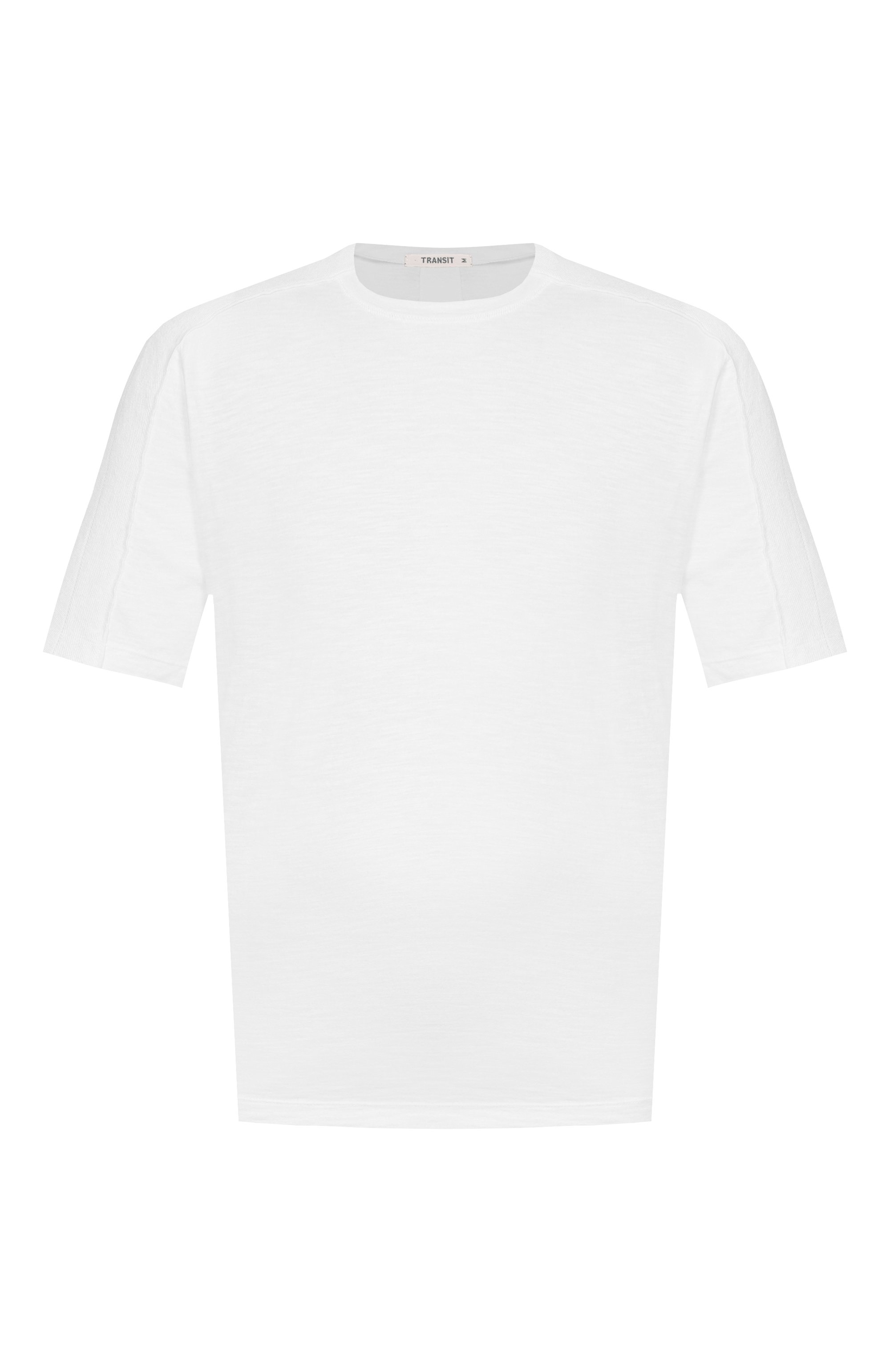 Футболка из хлопка и льна TRANSIT белого цвета по цене 19950 руб., арт. CFUTRC5400, фото 1 Футболка из хлопка и льна TRANSIT, арт. CFUTRC5400, фото 1