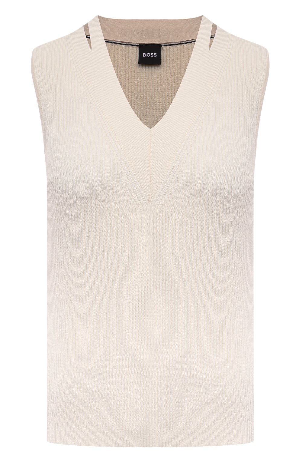 Топ из вискозы BOSS белого цвета по цене 22450 руб., арт. 50512919, фото 1 Топ из вискозы BOSS, арт. 50512919, фото 1