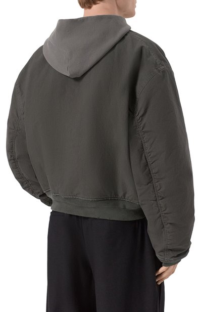 Хлопковый бомбер BALENCIAGA темно-зеленого цвета по цене 399500 руб., арт. 857699/TTP10, фото 4 Хлопковый бомбер BALENCIAGA, арт. 857699/TTP10, фото 4