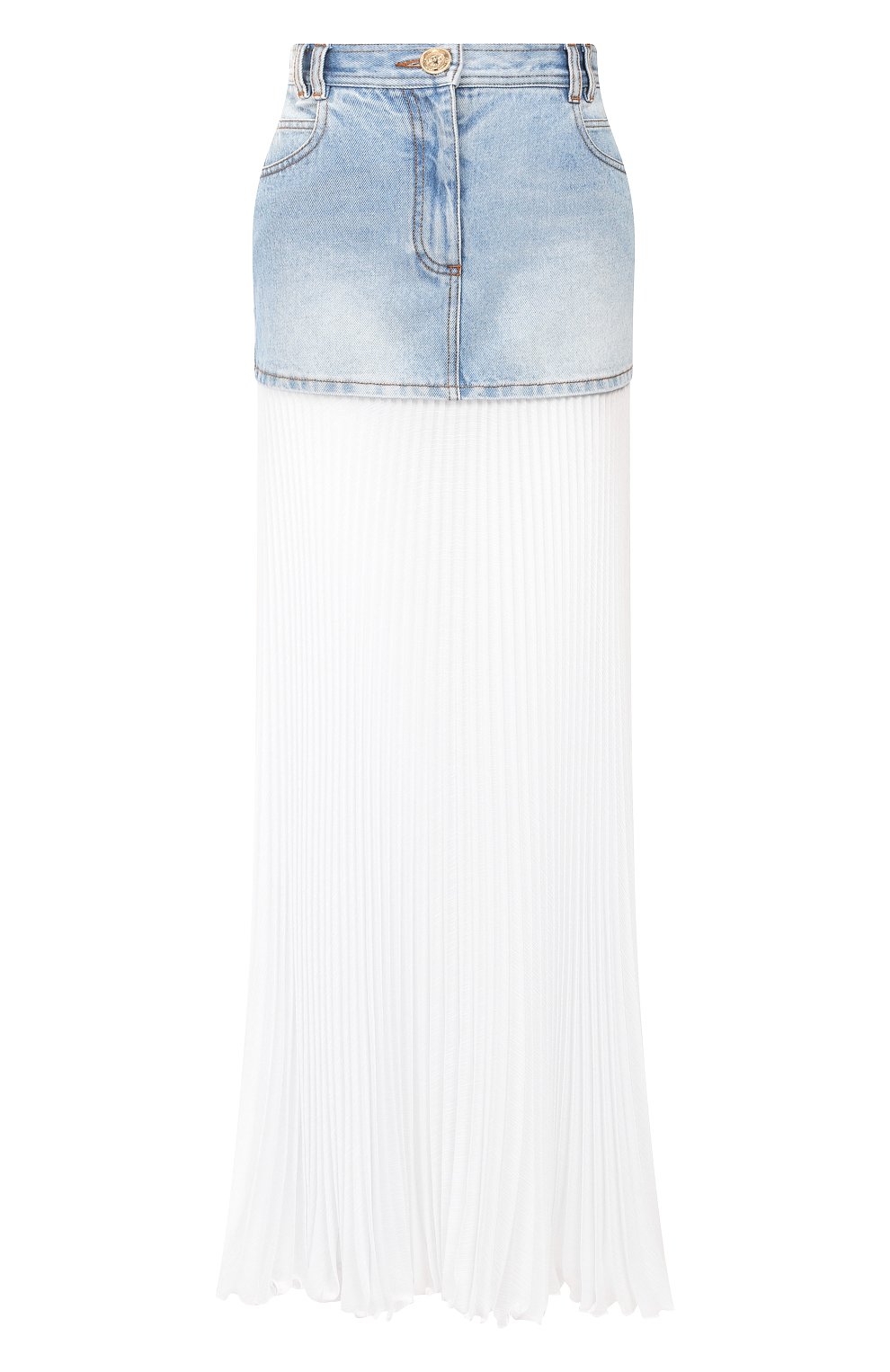 Юбка BALMAIN голубого цвета по цене 154500 руб., арт. TF14708/D021, фото 1 Юбка BALMAIN, арт. TF14708/D021, фото 1