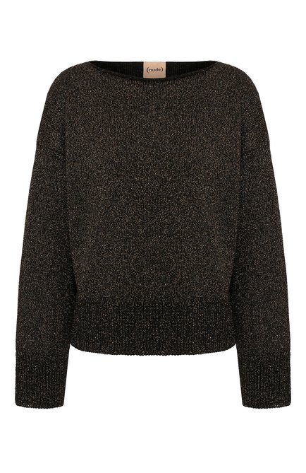 Женский пуловер NUDE черного цвета, арт. 1101057/B0ATNECK SWEATER | Фото 1 (Рукава: Длинные; Статус проверки: Проверено, Проверена категория; Материал внешний: Синтетический материал, Шерсть; Рукава от горловины: Длинные; Длина (для топов): Стандартные; Стили: Кэжуэл, Гламурный; Женское Кросс-КТ: Пуловер-одежда)