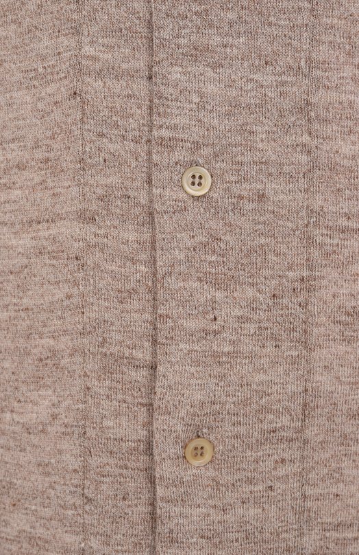 Рубашка изо льна и хлопка Brunello Cucinelli M2L00365 Коричневый  M2L00365 Фото 6