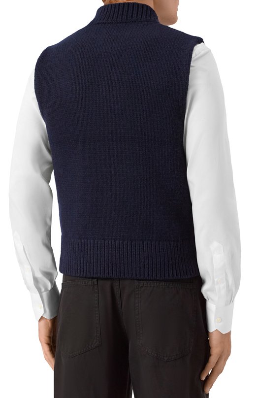 Жилет из шерсти и кашемира Dries Van Noten 021245-2710-509 Синий  021245-2710-509 Фото 4