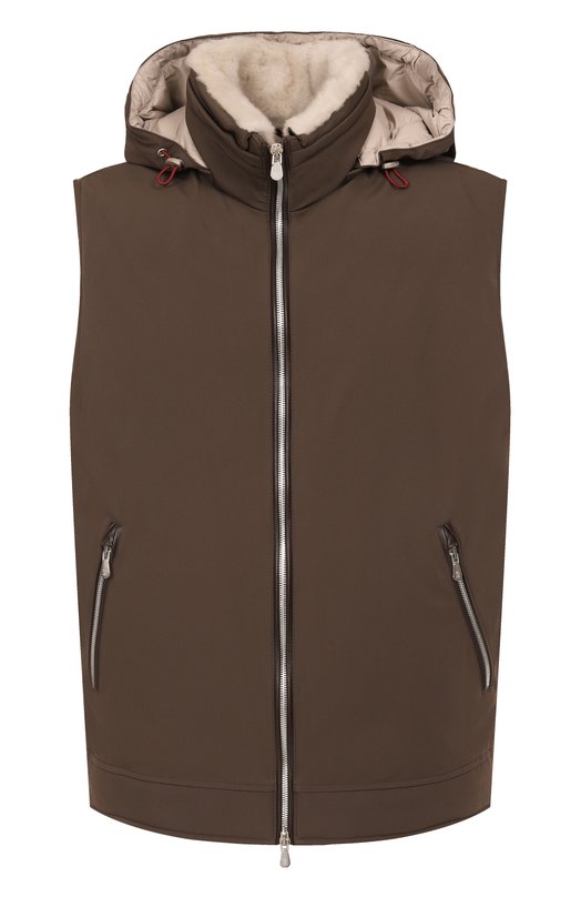 Утепленный жилет Brunello Cucinelli MV4061656 Коричневый MV4061656