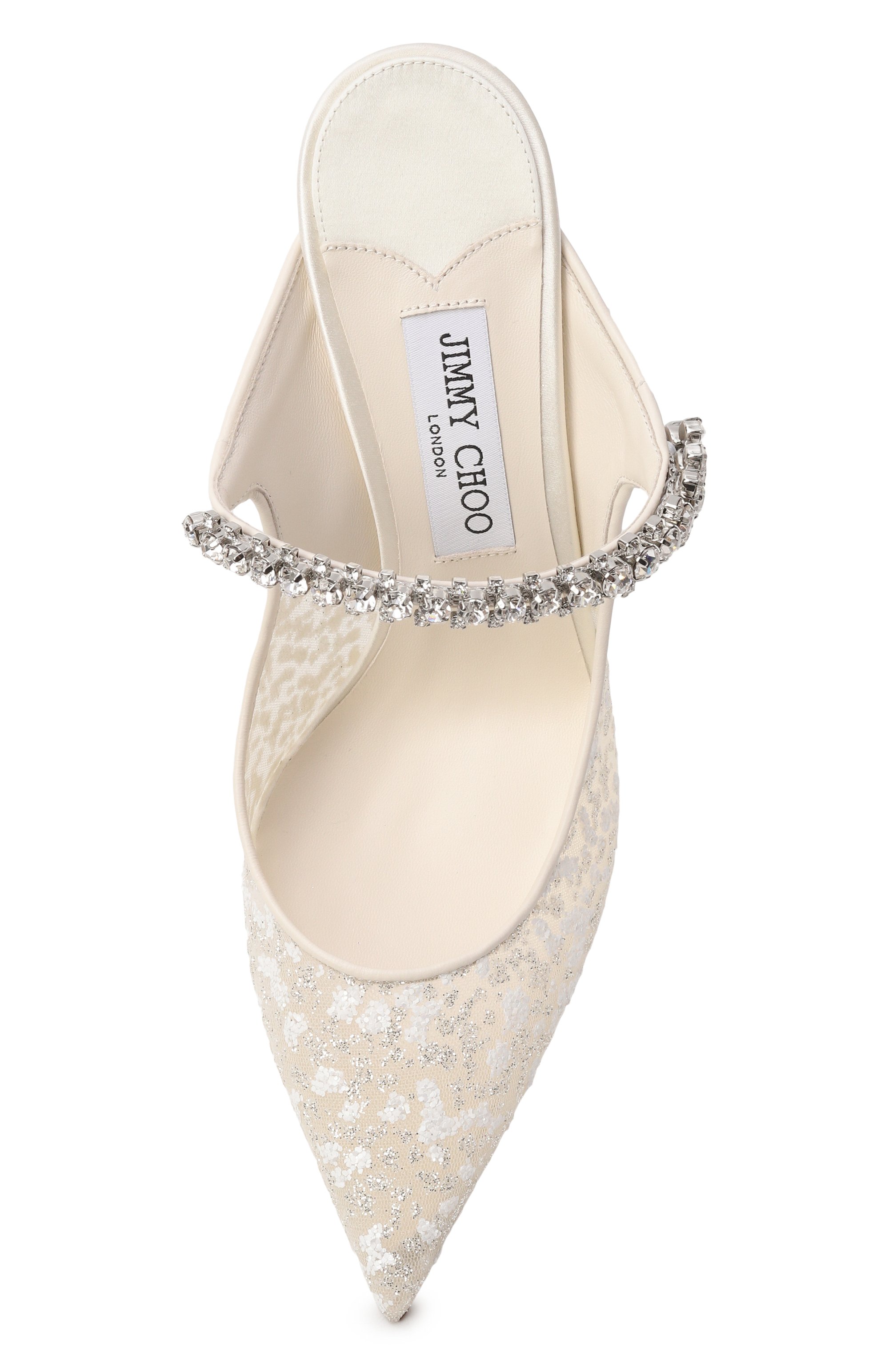Текстильные мюли bing 100 JIMMY CHOO кремового цвета по цене 137000 руб., арт. BING100GJD, фото 6 Текстильные мюли bing 100 JIMMY CHOO, арт. BING100GJD, фото 6