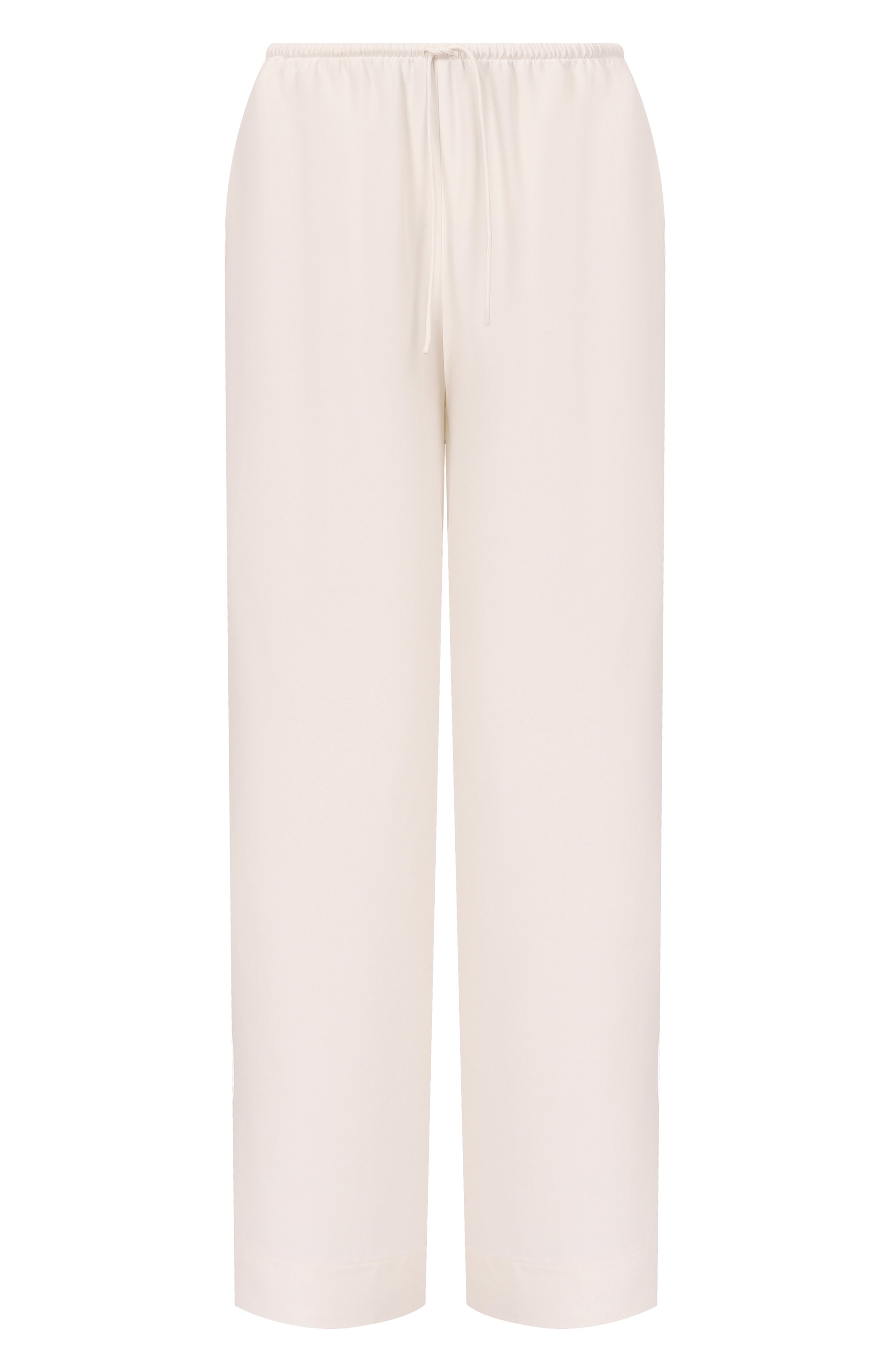 Шелковые брюки 12 STOREEZ кремового цвета по цене 32000 руб., арт. 136852, фото 1 Шелковые брюки 12 STOREEZ, арт. 136852, фото 1