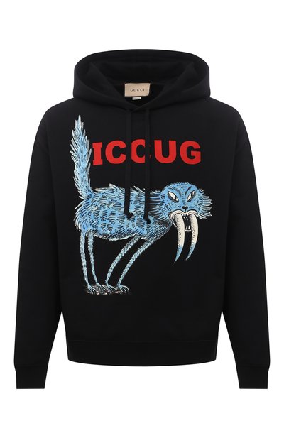 Хлопковое худи iccug gucci x freya hartas GUCCI, арт. 646953/XJDJN, фото 1