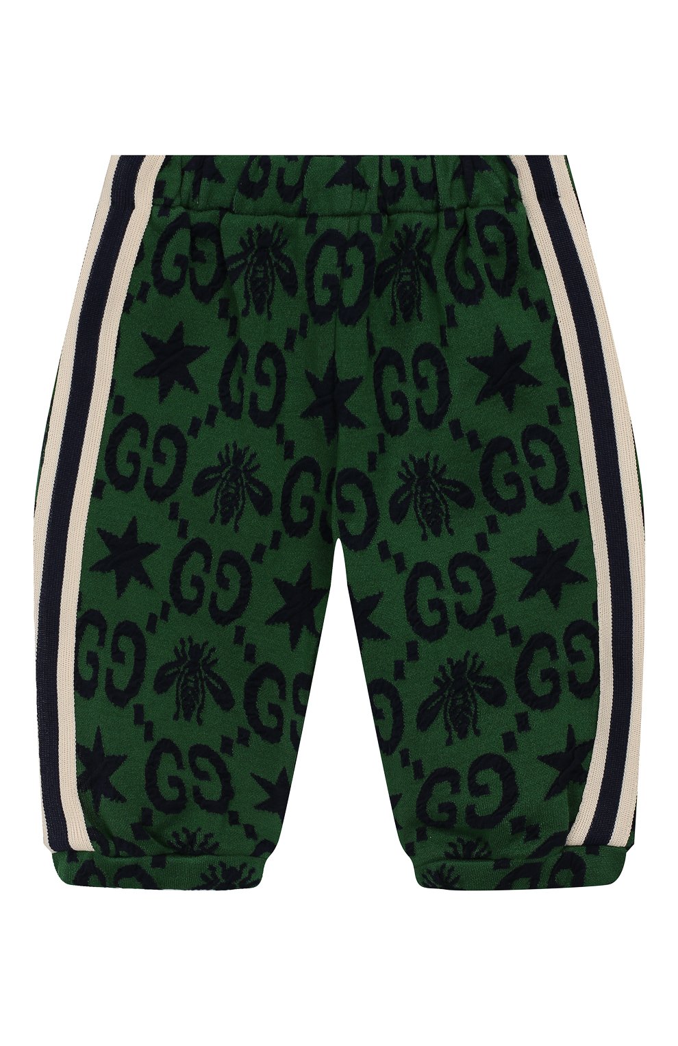 Хлопковые джоггеры GUCCI зеленого цвета по цене 35150 руб., арт. 575043/XJA99, фото 1 Хлопковые джоггеры GUCCI, арт. 575043/XJA99, фото 1