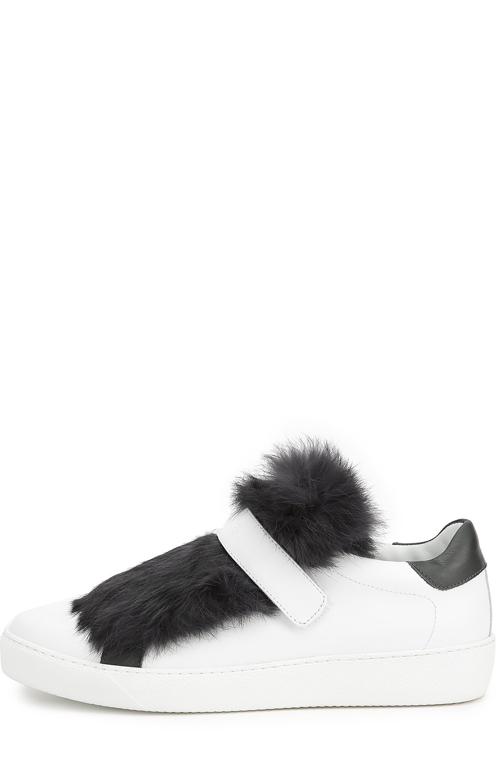 Кожаные кеды с меховой отделкой MONCLER, арт. B2-09A-20160-00-07475, фото 1