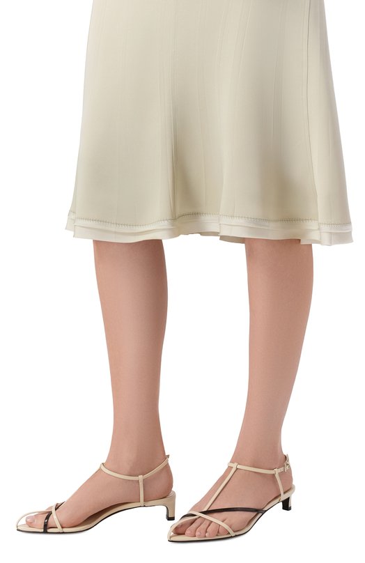Кожаные босоножки Jil Sander J15WP0129/P6422 Кремовый  J15WP0129/P6422 Фото 2