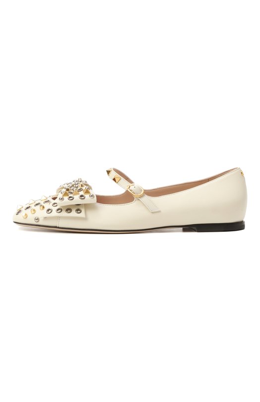 Кожаные балетки Bowow Valentino 7W2S0MX7/ETL Кремовый  7W2S0MX7/ETL Фото 4