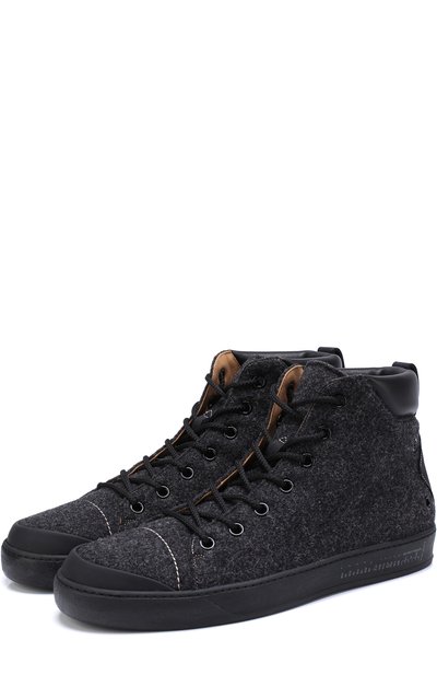 Высокие текстильные кеды на шнуровке с кожаной отделкой PREMIATA, арт. 31185/TWEED, фото 1