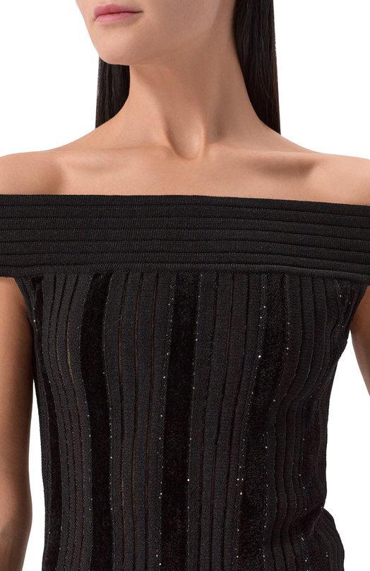Топ из вискозы Balmain GF1AJ080/KJ37 Чёрный  GF1AJ080/KJ37 Фото 5