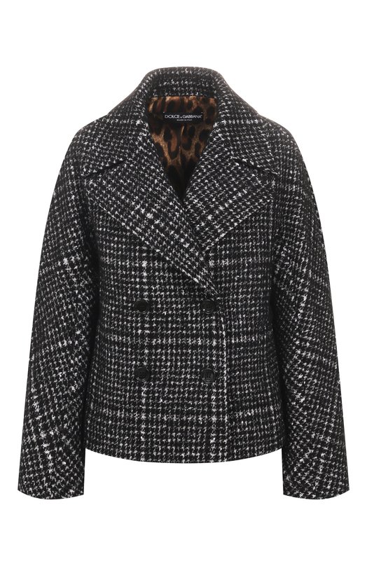 Шерстяное полупальто Dolce & Gabbana F27GDT/FQZA0 Серый F27GDT/FQZA0