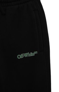 Детские хлопковые джоггеры OFF-WHITE черного цвета, арт. 0BCH001S24FLE003/4-10 | Фото 3 (Материал сплава: Проставлено; Нос: Не проставлено; Материал внешний: Хлопок; Мальчики Кросс-КТ: Джоггеры-одежда; Ростовка одежда: 4 года | 104 см, 6 лет | 116 см, 8 лет | 128 см, 10 - 11 лет | 140 - 146см)