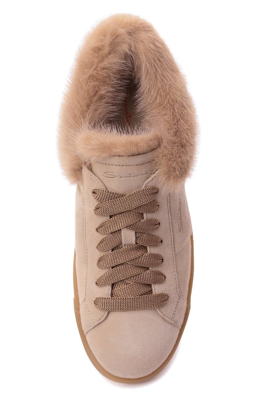 Замшевые кеды Santoni WBGG61436FARP0SV Бежевый  WBGG61436FARP0SV Фото 6