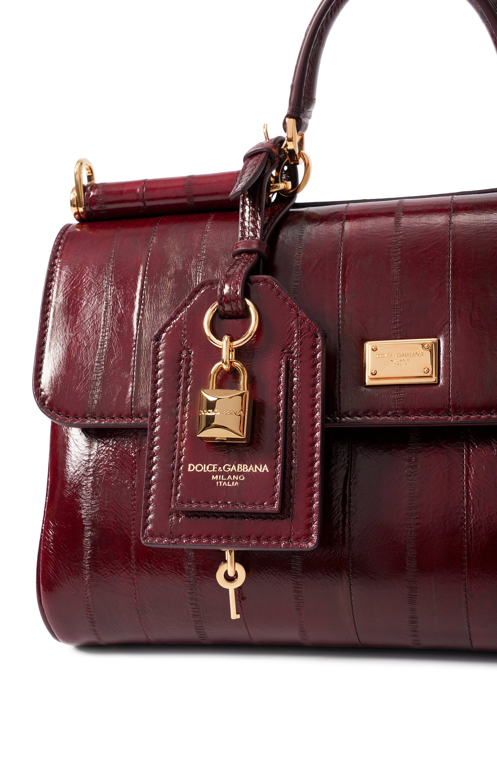 Сумка my sicily из кожи миксины DOLCE & GABBANA бордового цвета по цене 478000 руб., арт. BB7782/B8291, фото 6 Сумка my sicily из кожи миксины DOLCE & GABBANA, арт. BB7782/B8291, фото 6