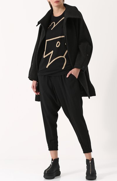Хлопковая футболка с принтом YOHJI YAMAMOTO, арт. NK-T56-073, фото 2