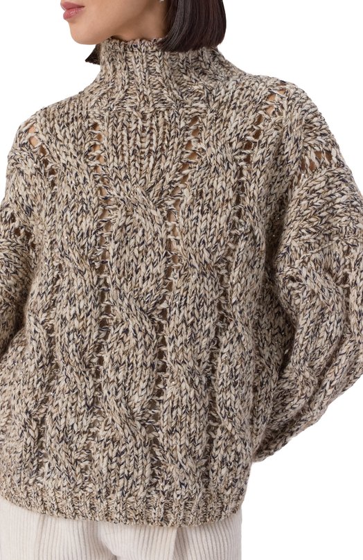 Свитер из шерсти и кашемира Brunello Cucinelli MGR372904 Разноцветный  MGR372904 Фото 5