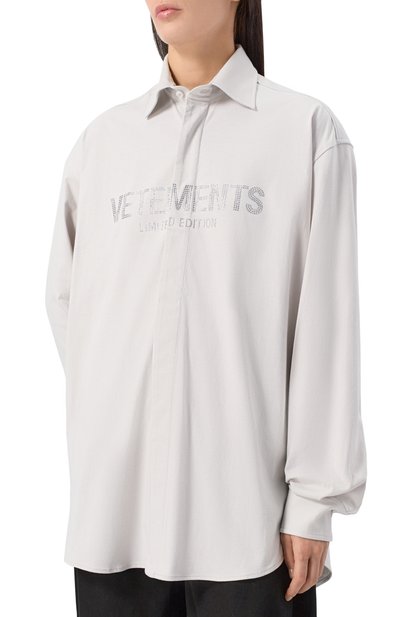 Хлопковая рубашка VETEMENTS, арт. UE54JS180W/1200 JERSEY, фото 3