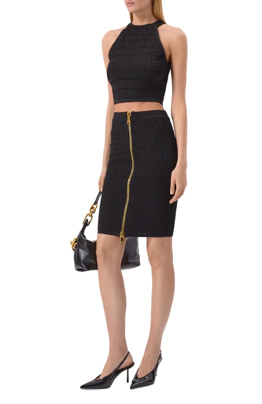 Топ из вискозы Balmain FF0AB027/KJ14 Чёрный  FF0AB027/KJ14 Фото 2