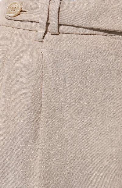 Льняные брюки BRUNELLO CUCINELLI бежевого цвета по цене 91950 руб., арт. M243DB2260, фото 5 Льняные брюки BRUNELLO CUCINELLI, арт. M243DB2260, фото 5