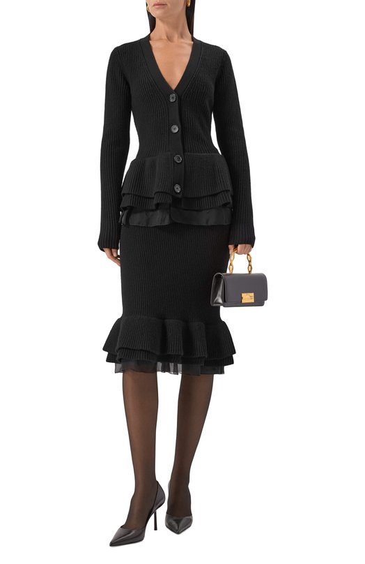 Шерстяной кардиган Nina Ricci 25AMCR008/ML0581 Чёрный  25AMCR008/ML0581 Фото 2