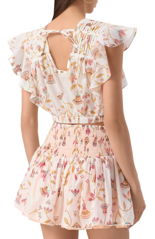 Хлопковый топ Poupette St Barth WKKS25DKYYP Кремовый  WKKS25DKYYP Фото 4