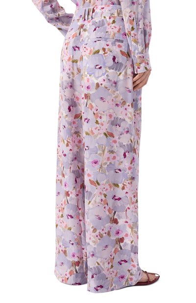 Шелковые брюки BALMAIN сиреневого цвета по цене 170500 руб., арт. GF1PN215/SF37, фото 4 Шелковые брюки BALMAIN, арт. GF1PN215/SF37, фото 4