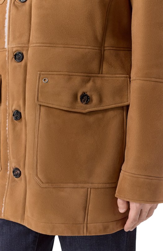 Дубленка из овчины Stefano Ricci M7J4300150/LAC0NY Коричневый  M7J4300150/LAC0NY Фото 5