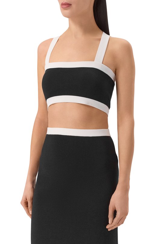 Топ из хлопка и вискозы Nina Ricci 26PMPU004/ML0596 Чёрный  26PMPU004/ML0596 Фото 3