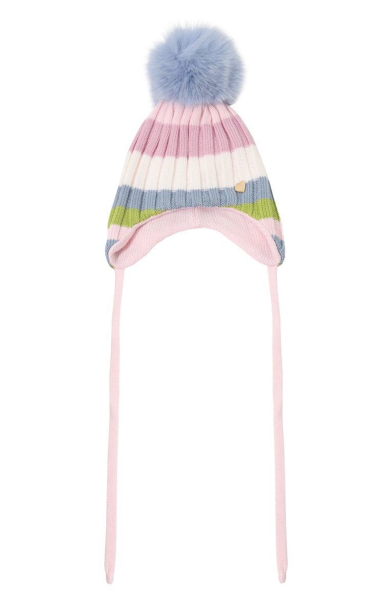 Детского шерстяная шапка IL TRENINO разноцветного цвета, арт. FJ-3690/J | Фото 1 (Материал: Текстиль, Шерсть; Материал сплава: Проставлено; Нос: Не проставлено)
