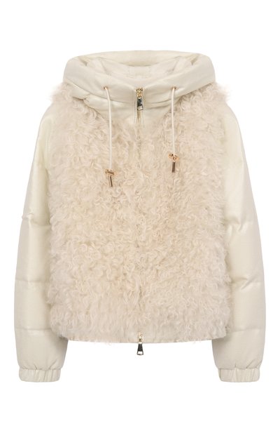 Пуховик с отделкой из овчины MANZONI24, арт. 25MB1588-MGE0ZEL