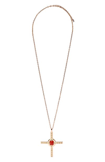 Женская подвеска-крест с сердоликом и хризолитом ai MOONKA, арт. ai-bg-nlc-sr