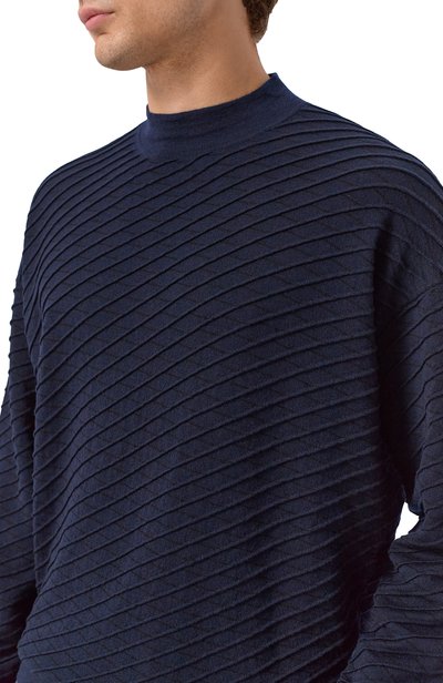 Шерстяной джемпер GIORGIO ARMANI темно-синего цвета по цене 151500 руб., арт. GM004536/AF28175, фото 5 Шерстяной джемпер GIORGIO ARMANI, арт. GM004536/AF28175, фото 5