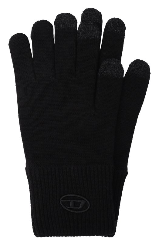 Перчатки из шерсти и хлопка Diesel A22033/0DA0B Чёрный A22033/0DA0B