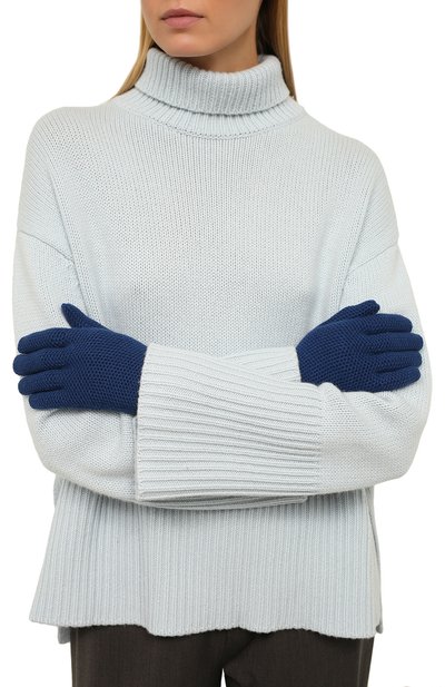Кашемировые перчатки LORO PIANA синего цвета по цене 28700 руб., арт. FAA1252, фото 2 Кашемировые перчатки LORO PIANA, арт. FAA1252, фото 2