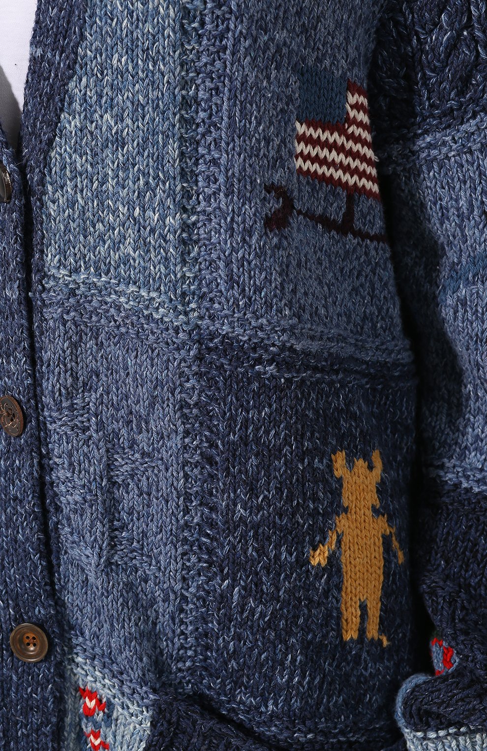 Кардиган из хлопка и шерсти POLO RALPH LAUREN синего цвета по цене 62850 руб., арт. 211752629, фото 5 Кардиган из хлопка и шерсти POLO RALPH LAUREN, арт. 211752629, фото 5