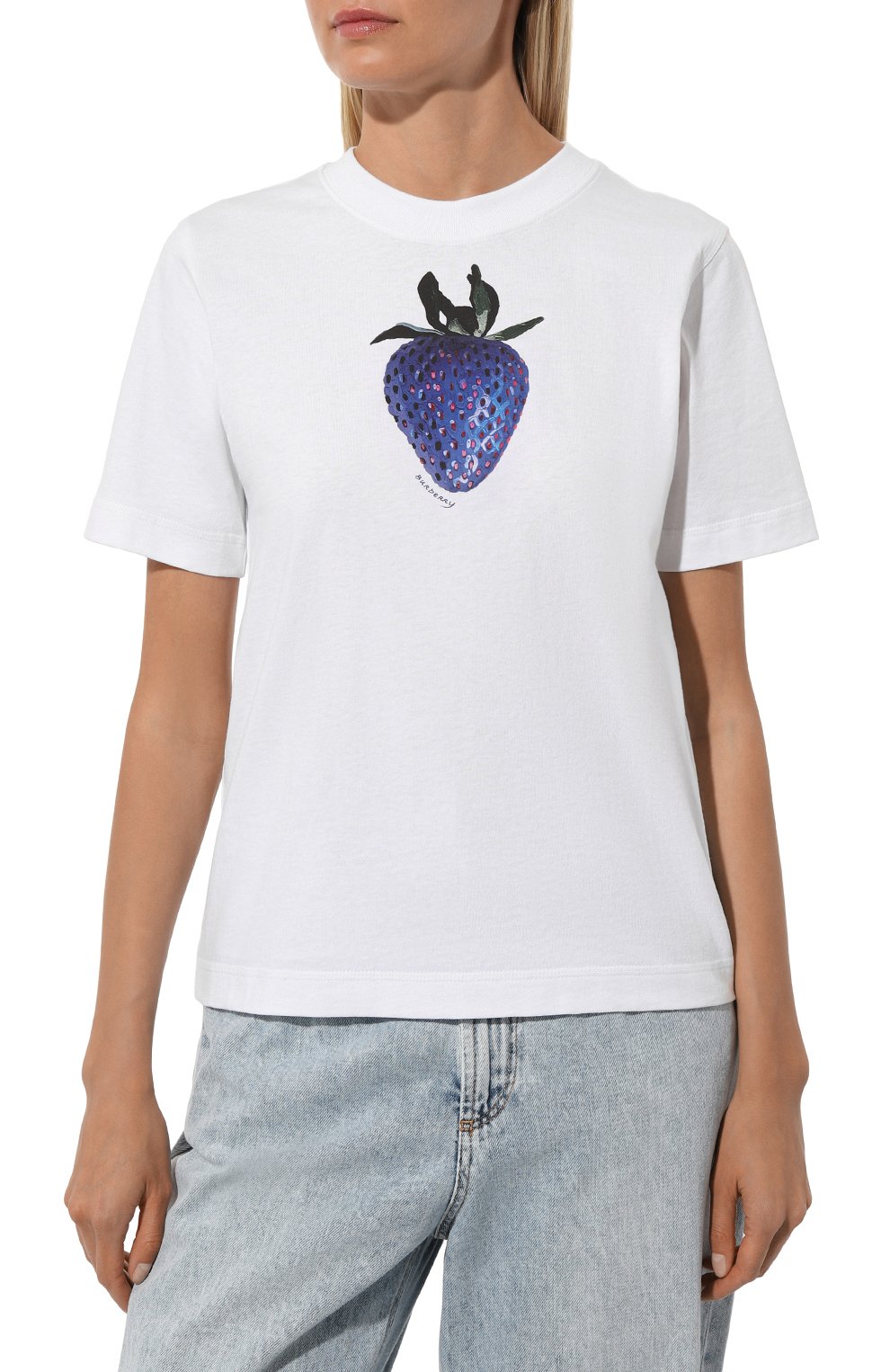 Хлопковая футболка BURBERRY, арт. 8089368, фото 3