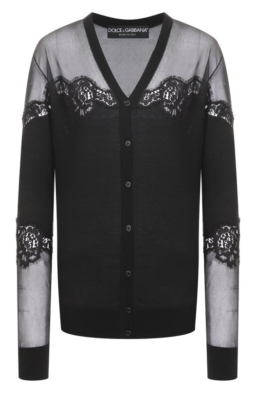 Кардиган из кашемира и шелка Dolce & Gabbana FXF99T/JCMY0 Чёрный FXF99T/JCMY0