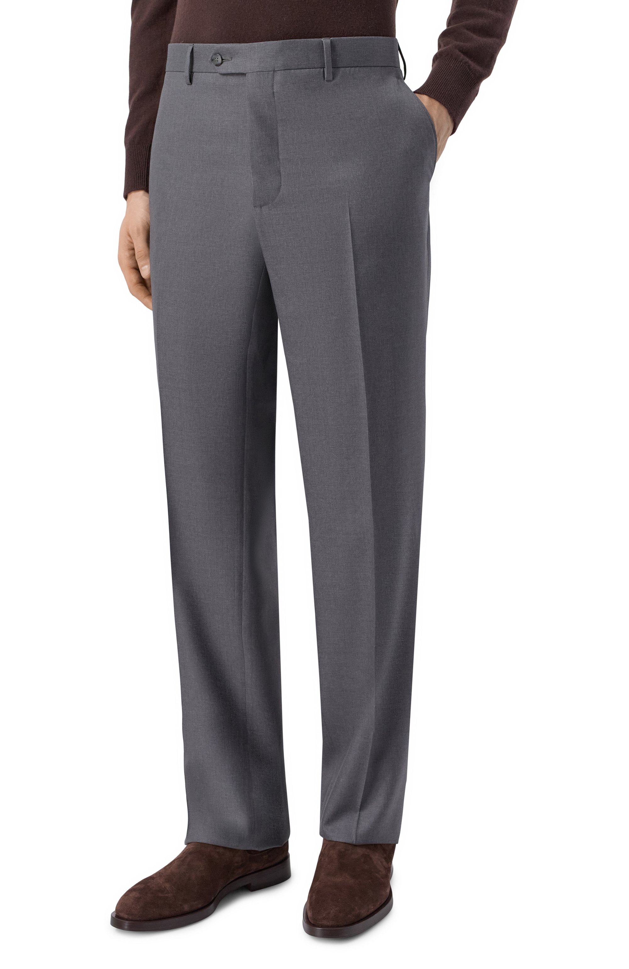 Брюки из шерсти и шелка MVST темно-серого цвета по цене 116500 руб., арт. M26.CSM.T410/953-W00L/SILK, фото 3 Брюки из шерсти и шелка MVST, арт. M26.CSM.T410/953-W00L/SILK, фото 3